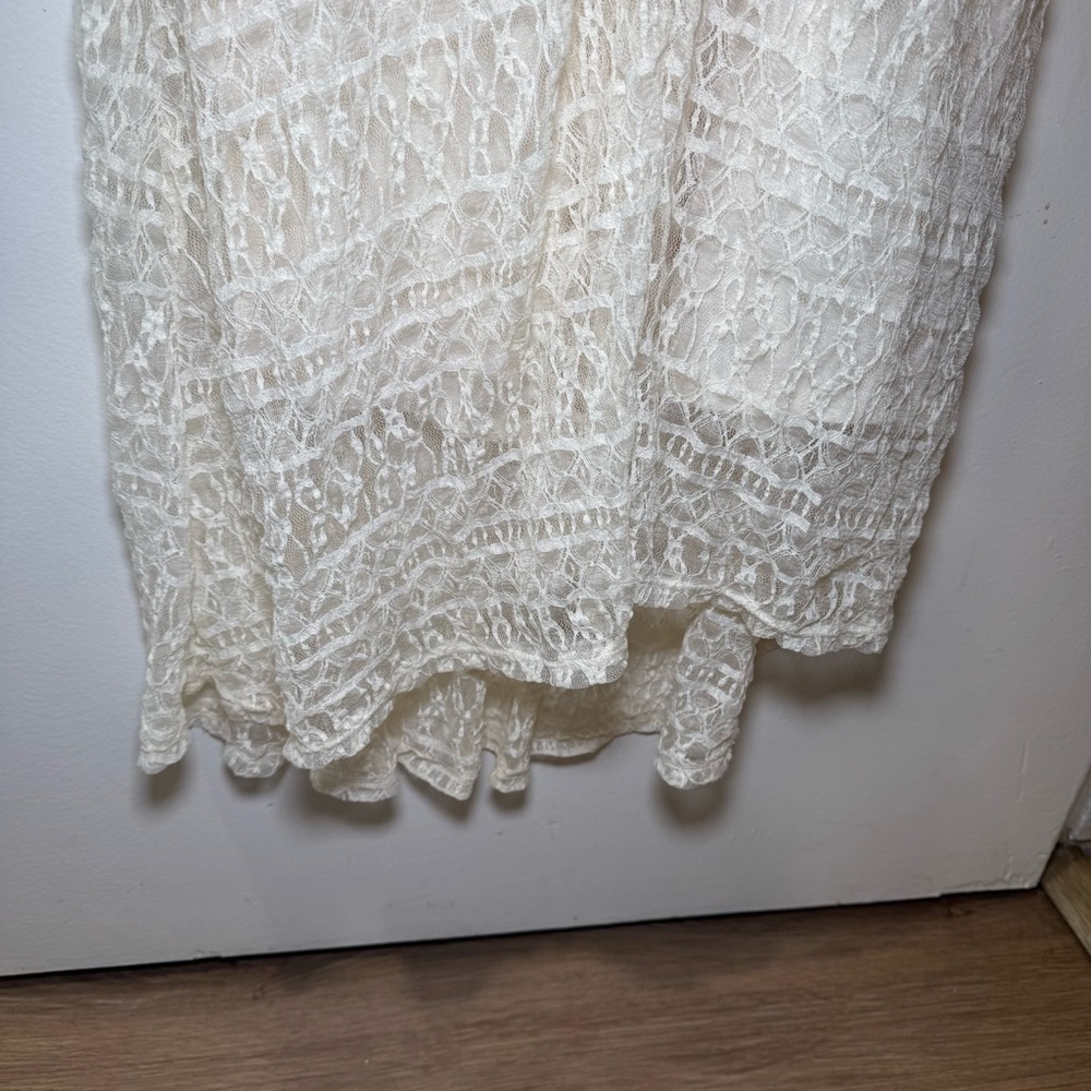 Abercrombie & Fitch Ivory Lace Maxi Dress NWT Size L - Picture 6 of 14